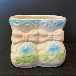 Vintage Baby Boot Booty Nursery Planter Catchall